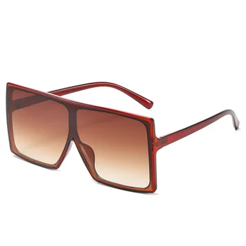 

WHO CUTIE Oversized One Piece Sunglasses Female Brand Designer Vintage Square Large Frame Sun Glasses Shades for Women S391
