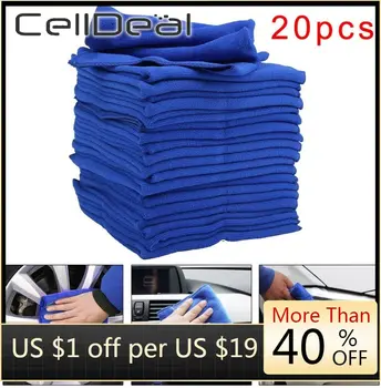 

20Pcs Large Solid Color Microfiber Clean Car Beauty Soft Cloth Machine Washable Car Wash Towel Cloth Lightweight And Portable