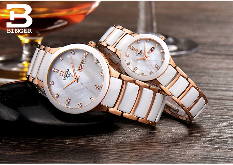 BINGER женские часы женские топ известный бренд Роскошные повседневные Кварцевые часы Женские часы женские наручные часы relogio feminino