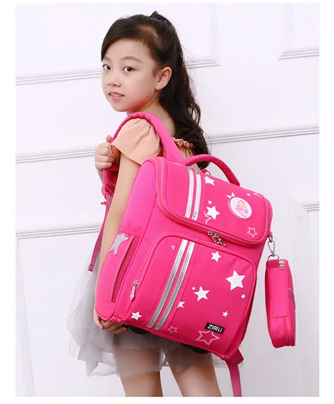 

Natural Fish CHILDREN'S School Bags Women's Young STUDENT'S Spine-Burden Relieving 2-3-4-Grade Boy Will Backpack Anti-Spillage