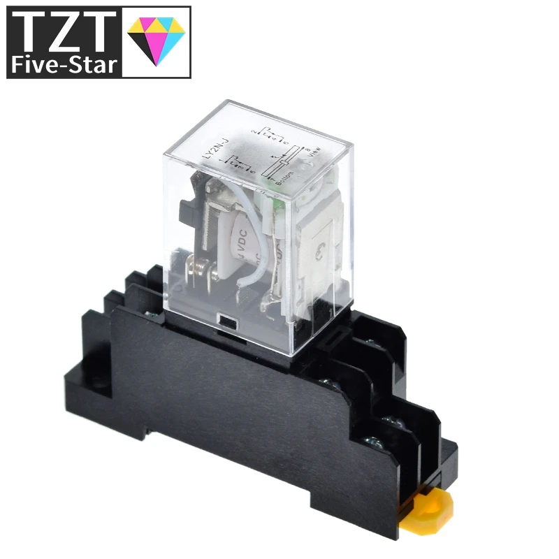 TZT 12V 24V DC 110V 220V AC катушка реле питания LY2NJ DPDT 8 Pin HH62P JQX-13F с гнездом ОК | Электронные