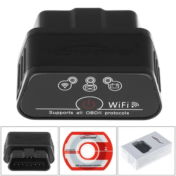 Автомобильный Bluetooth-адаптер KONNWEI KW903 EML327 OBD2 12 в Wifi V 1,5, диагностический инструмент, сканер для IOS и Android-систем Автомобильный Bluetooth-адаптер KONNWEI KW903 EML327 OBD2 12 в Wifi V 1,5, диагностический инструмент, сканер для IOS и Android-систем
