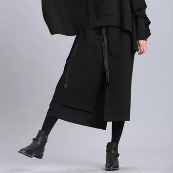 

SuperAen Europe Women Skirts Autumn and Spring 2020 New Solid Color Wild Cotton Ladies Skirts Irregular Europe Skirts Female