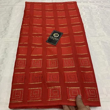 

Red Color African Cotton Lace Fabric for Wedding Dress French Stones Lace Fabric 2019 High Quality Nigerian Guipure Lace Fabric