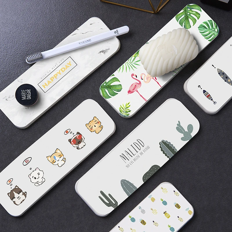1pc Flamingo Natural Diatom Mud Soap Holder Waterproof Bathroom Home Decoration Accessories Toothbrush Storage Pad | Дом и сад