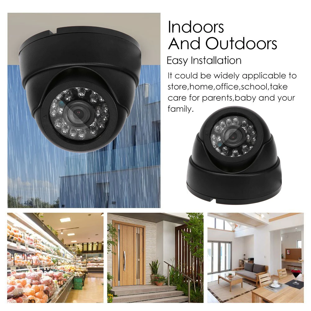 Камера безопасности 24LED IR AHD camera ночного видения аудио HD 720P 1080P 1.0MP 2.0MP CCTV камера наблюдения в защитном колпаке с ИК-кроем черный