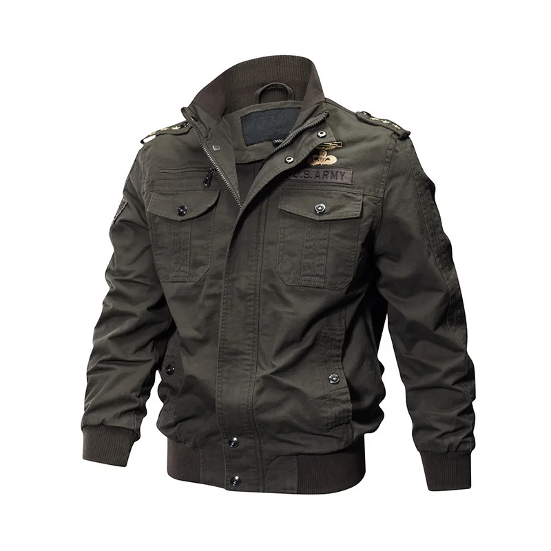 

6XL Large Size Men Washed Cotton Military Thin Jacket Spring Autumn Outdoor Climbing Hiking Camping Army Fans Tactical Coat Tops