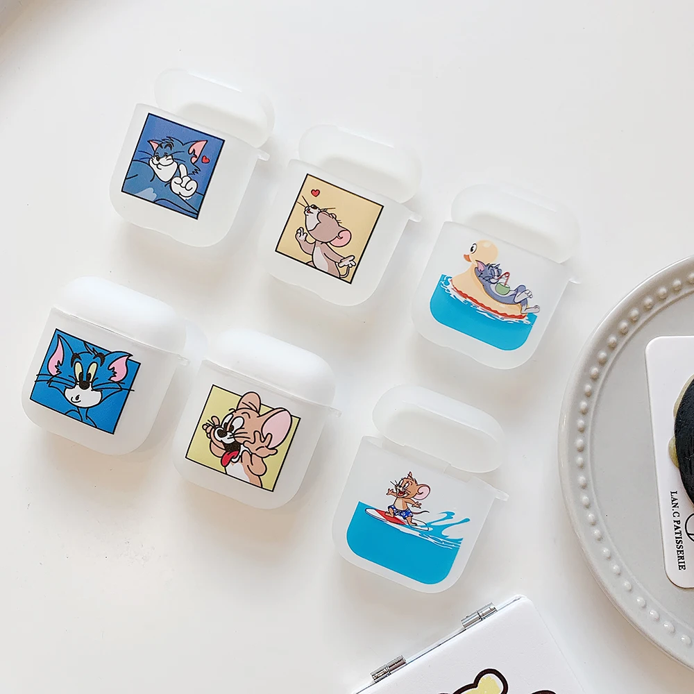 Мультфильм TWS коробка для наушников Защитный чехол s для Apple Airpods 1 2 inPods 12 лягушонок Пепе том Кот Джерри Стич Салли Матовый ТПУ чехол