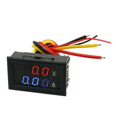 

Red Blue LED 3-Bit Dual-Display Panel Gauge Ammeter Voltmeter DC 300V 5A