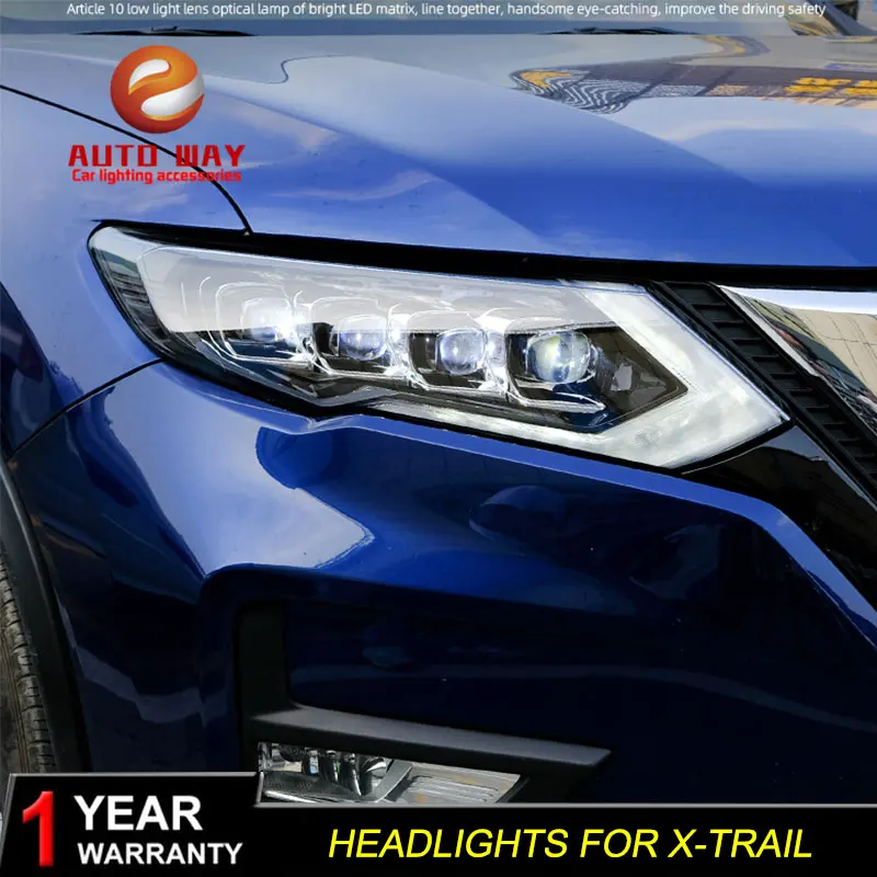 Автомобильный Стайлинг, чехол для фары Nissan X-Trail,-, все светодиодный фары Nissan X-Trail, DRL, двойной луч, би-ксенон