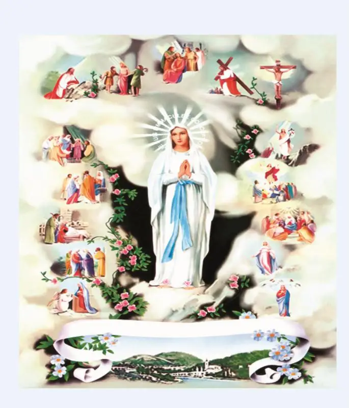 

3D three-dimensional Virgin Mary Jesus Catholic holy 25X35CM our lady