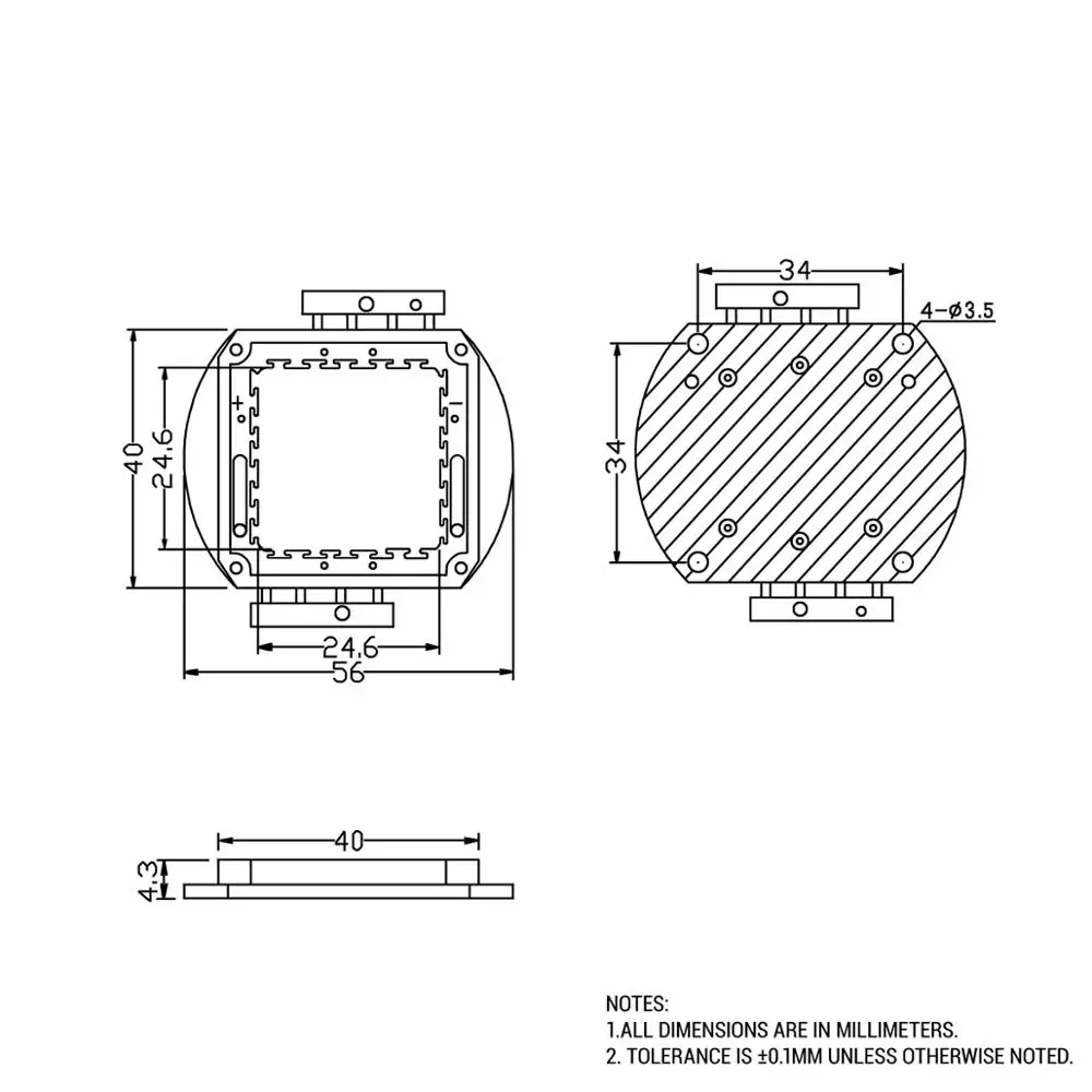 20 Вт высокомощный светодиодный чип натуральный холодный теплый белый 3000K 4000K 6000K