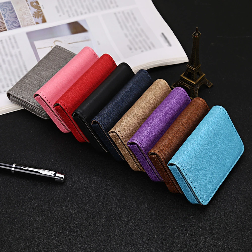 New Men Money Clip Card Holder Protector Leather Wallet Card Holder Pop-up Anti-theft Bank PU Business Cards Case Woman 812