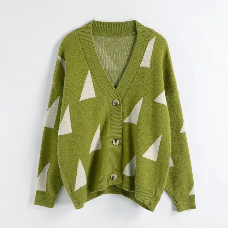 

Neploe Spring Japanese Housewife Cardigans Women Loose Autumn Solid Knitted V-neck Soft Jumper Single Breasted Sweater