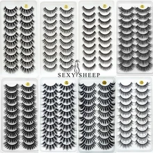 Sexysheep, 5/10 пар, настоящие норковые ресницы, 3D натуральные накладные ресницы, норковые ресницы, мягкие ресницы для наращивания, набор для макияжа, Cilios