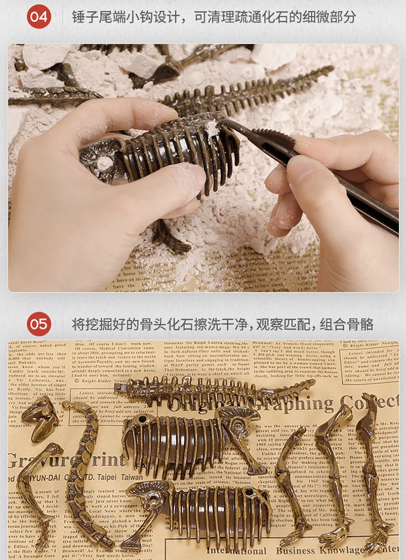 Игрушечная модель динозавра, игрушка в стиле Archeology, скелет динозавра, имитация динозавров, развивающая игрушка