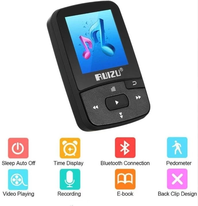 Ruizu X50 спортивный мини Клип MP3-плеер с fm tf слот для карты музыкальный плеер |