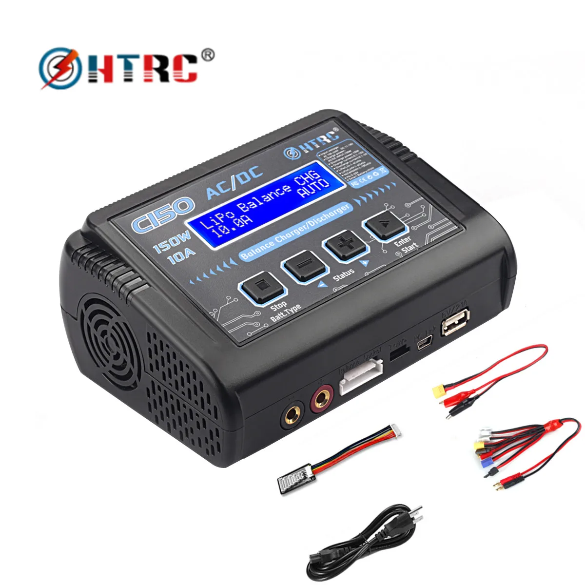 HTRC lipo зарядное устройство 150 Вт C150 10 А AC/DC RC Смарт аккумулятор для LiPo LiHV LiFe Lilon NiCd NiMh
