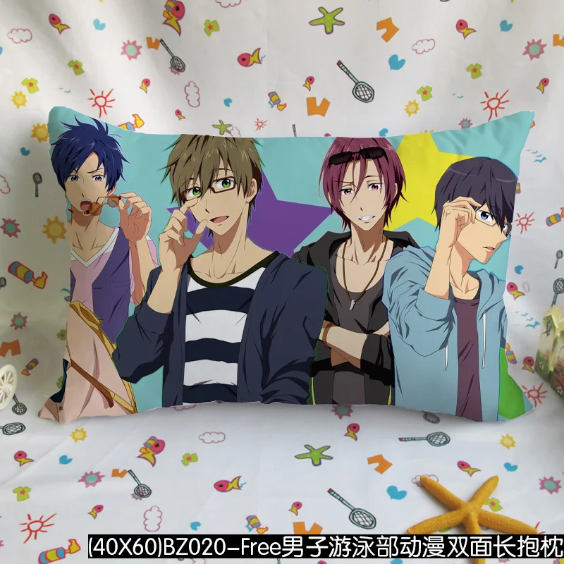 (40X60)BZ020-Free男子游泳部动漫双面长抱枕（配色丁枕芯）