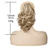 WIGSIN Synthetic Short Wavy Curly Ponytail 12Inch Claw Clip in Hair Extension Brown Blond Hairpiece for Women 2
