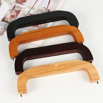 

5 sets Solid wood material sewing purse frame with screws wholesale Handmade craft wooden purse frame obag handles drop ship