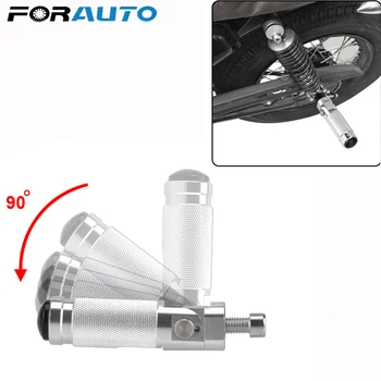 

Folding Foot Rests Pegs for Motorcycle Motor Bike Aluminum Alloy Universal Rear Pedals Set Parts 2Pcs Footrests Black Sliver