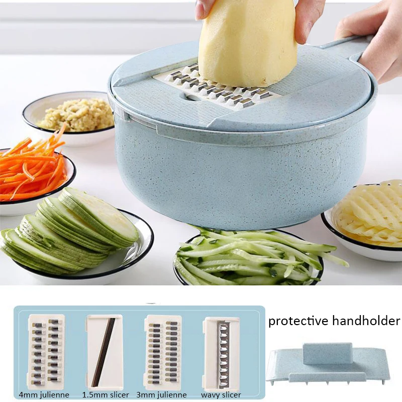 

9 in 1 Easy Food Slicers Vegetable Food Chopper Carrot Potato Grater Manual Onion Cutter Garlic Press Kitchen Gadgets