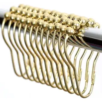 

NEW-Easy Install Rustproof Shower Curtain Hooks Frictionless Stainless Steel - Easy Glide Shower Rings for Shower Curtains Rods