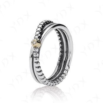 

YinDX 925 sterling silver ring classic retro charm irregular European women's wedding ring gift fine jewelry