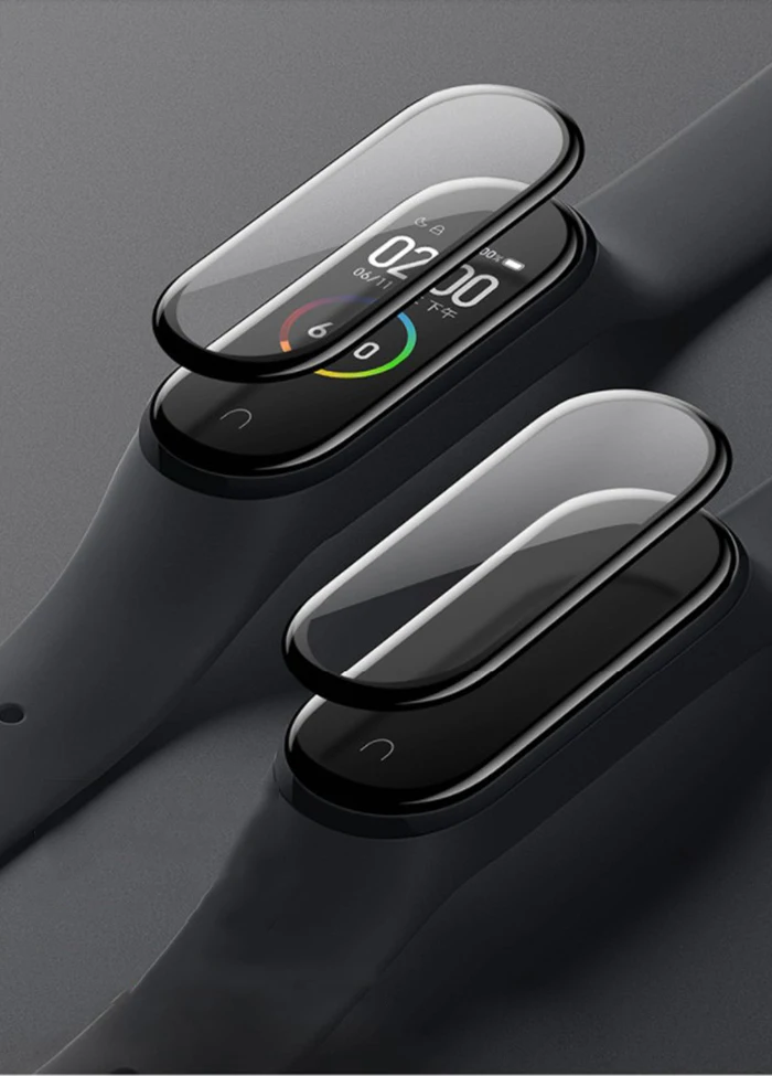 Защитная закаленная пленка для Xiaomi Mi Band 4 с изогнутыми краями защитное стекло из