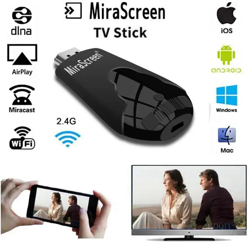 Mira экран K4 2,4G 1080P беспроводной HDMI Wifi дисплей ключ Android tv stick Miracast Airplay зеркальный экран стример anycast DLNA