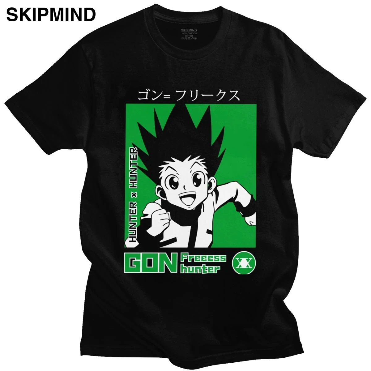Модная мужская футболка Hunter X с короткими рукавами хлопковая Футболка круглым