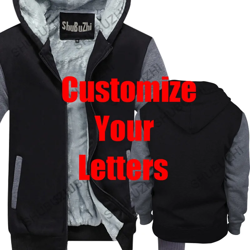 your design УАЗ природа движения толстые толстовки для мужчин на молнии с капюшоном пальто Брендовые мужские s Спортивный костюм Толстовка лоскутные куртки теплые - Цвет: your design