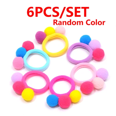 6pcs Style 9 Модные милые эластичные резинки для волос с героями мультфильмов; резинки для волос; резинки; повязки на голову; аксессуары для волос для детей; для девочек - Цвет: 6pcs Style 9