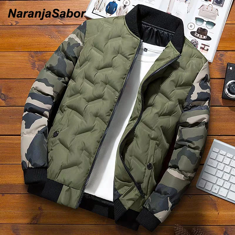 NaranjaSabor Winter Mens Bomber Jacket Warm Windproof Overcoats Male Camouflage Patchwork Fashion Parkas Brand Clothing N633 NaranjaSabor Winter Mens Bomber Jacket Warm Windproof Overcoats Male Camouflage Patchwork Fashion Parkas Brand Clothing N633
