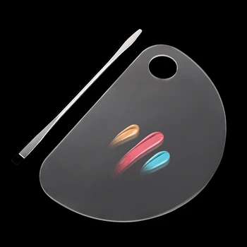 

Acrylic Paint Palette Drawing Clear Transparent Fashion Beauty Color Makeup Mixing Plate Spatula Acrylic Palette Maquillaje