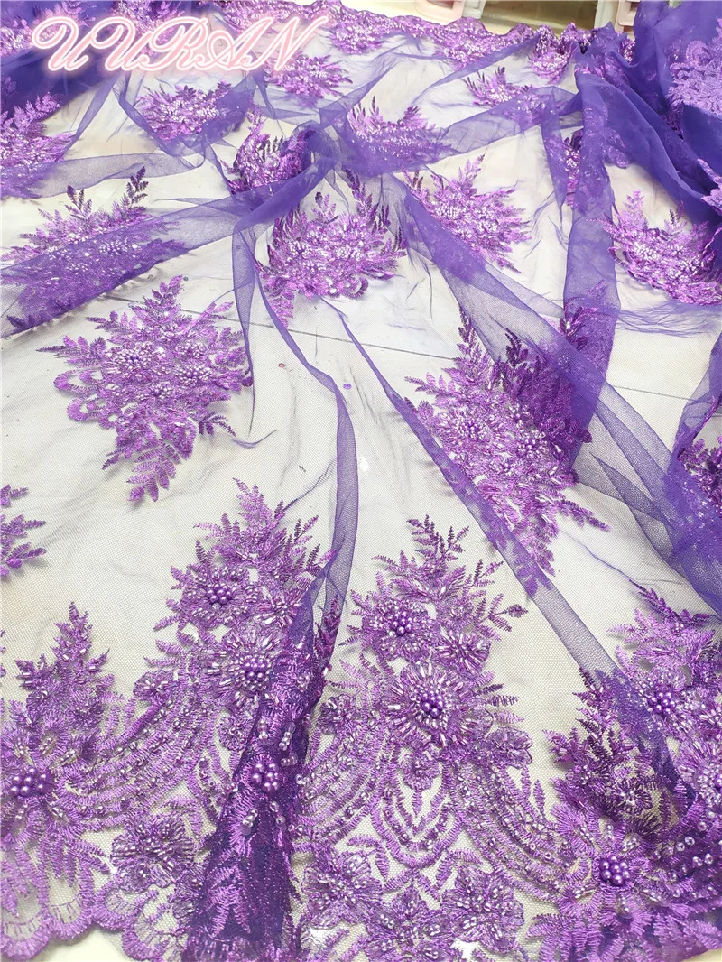 Золотые кружевные ткани с бисером новейший стиль вышивка африканский тюль кружева Белые Блестки ткань для свадебного платья