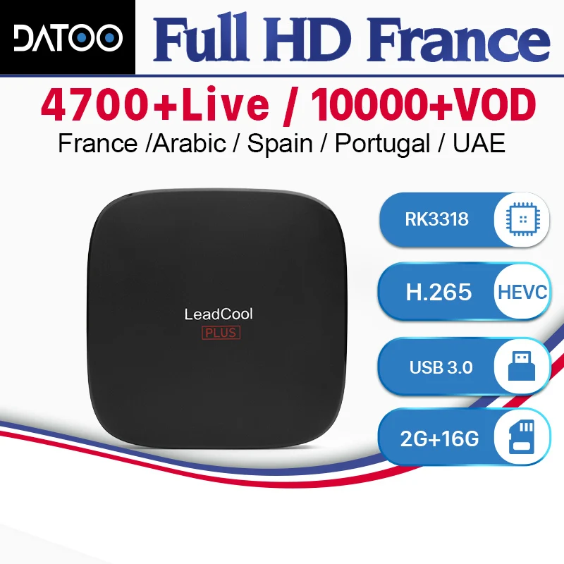 

IPTV Subscription France Leadcool Plus Android 9.0 RAM 2G ROM 16G 1 Year Datoo IPTV Arabic Belgium Portugal Spain Italy IP TV