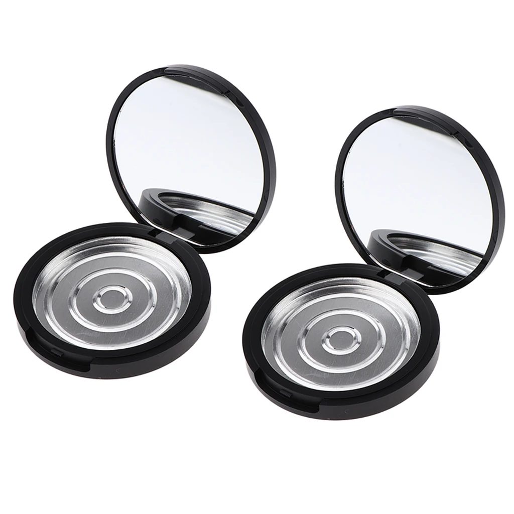 2Pcs Empty Jar Makeup Pressed Powder Container Cosmetic Storage Tin Shading Powder Box Case Eyeshadow Pan Blusher Palette