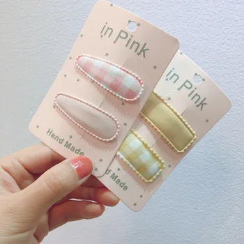 

4Pcs/lot Versatile Simple Pattern HairClips Square Water Droplet Parent Child-BB Clip Baby Girl Hair Accessories Headdress