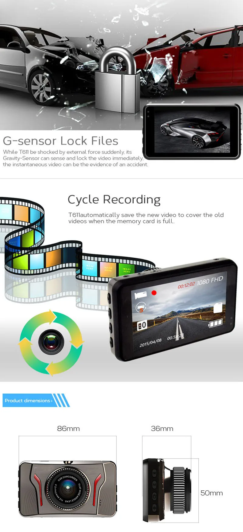 Maiyue star full HD 1080P Автомобильный видеорегистратор 3,0 дюймов ips экран Автомобильное зеркало заднего вида Спринт камера ночного видения g-сенсор мониторинг парковки