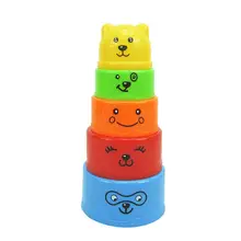 5 шт штабелирование чашек восхитительный пластиковый Забавный Интересный стекер игрушка игральные игрушки развивающие игрушки для детей