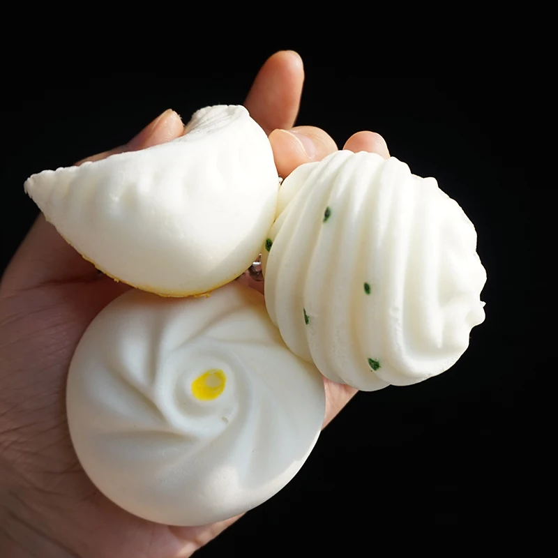 Simulation Steamed Buns Squeeze Toys Slow Rising Stress Relief Squishy Toys Antistress Ball Dumpling Model images - 6