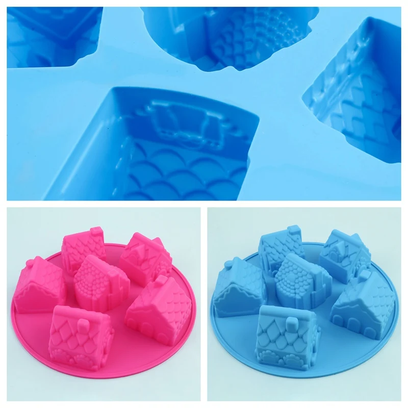 Силиконовые 3D Рождественский Пряничный дом форма для торта шоколад для дома инструменты украшения форма для выпечки печенья