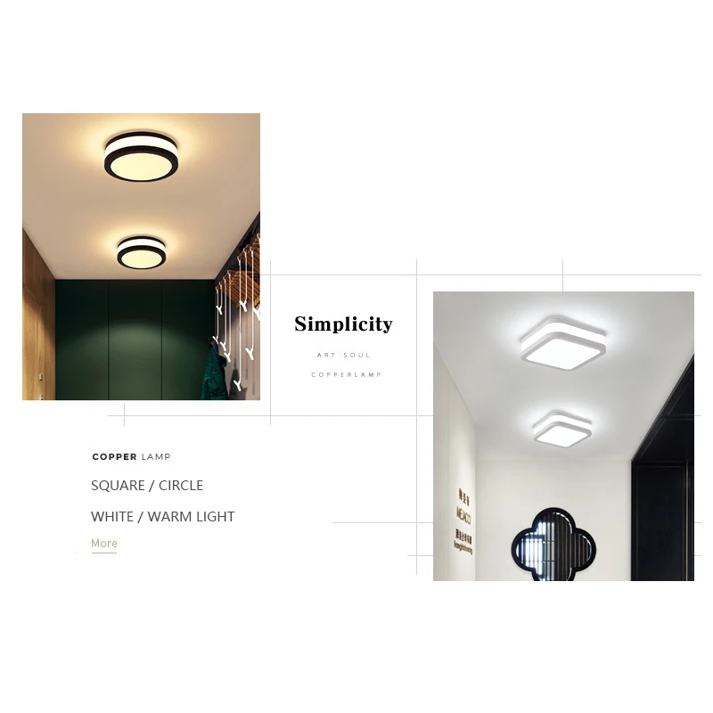Modern 12W LED Ceiling Light For Living room Bedroom Home Indoor Acrylic Led Ceiling lamp For Hallway balcony Hotel corridor