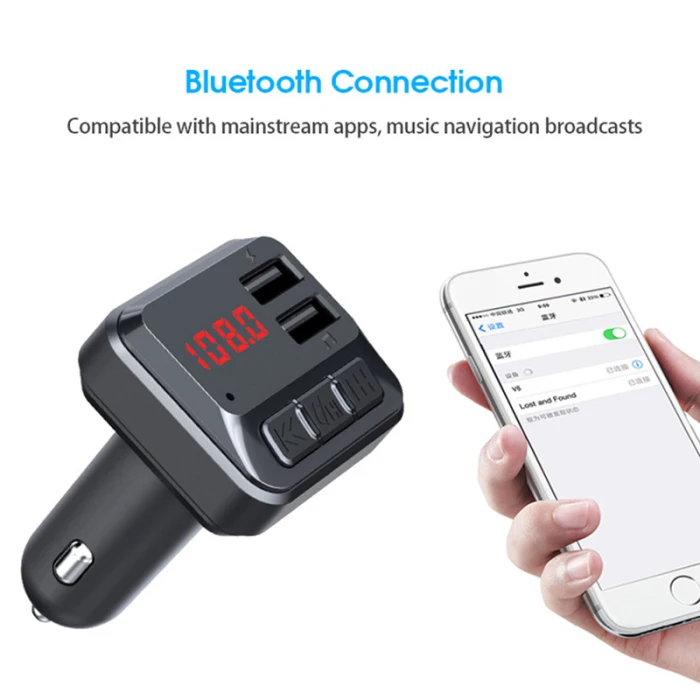 Двойной USB Bluetooth автомобильный телефон зарядное устройство MP3 музыкальный плеер приемник комплект с светодиодный дисплей GK99