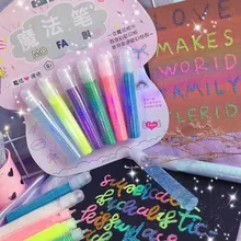 6 шт. красочная волшебная ручка Новинка Kawaii набор для рисования милые канцелярские наборы студенческие акварельные карандаши Kawaii школьные принадлежности