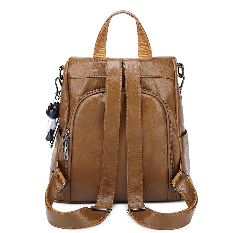 Fashion Women Backpack 2020 New Casual Wild Anti-theft Woman Multi-purpose Bow Brown Shoulder Bags Black Ladies Travel Bag