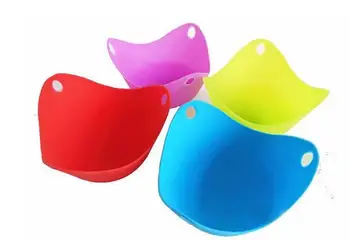 

100pcs/lot fedex fast Silicone Egg Poacher Cook Poach Pods Kitchen Tool Baking Poacher Cup rmixing colors