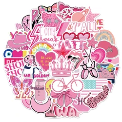Autocollants lettres de dessin animé rose amour cœur, étiquette étanche, pour valise téléphone Notebook guitare tasse d'eau, jouet pour enfants, 10/30/50 pièces 